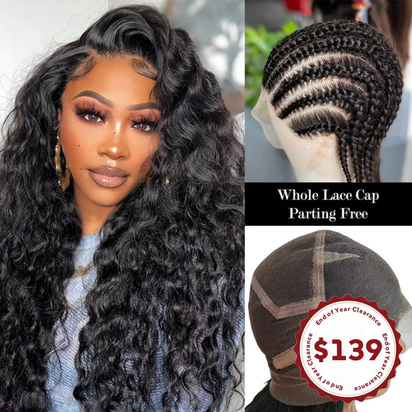 CLEARANCE Whole Lace Cap Transparent Lace Preplucked Human Hair Full Lace Wig | Loose Wave