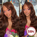 CLEARANCE 4X4/13x4 Transparent Lace Wig 250% Human Hair Wig Brown