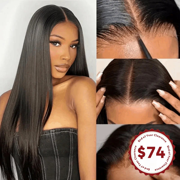 CLEARANCE 4X4/13x4 Transparent Lace Wig 250% Human Hair Wig Straight