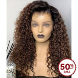 {50% Off} Ombre Brown Colored 13X6 Skin Melt Lace + Delicate Hairline Frontal Wig