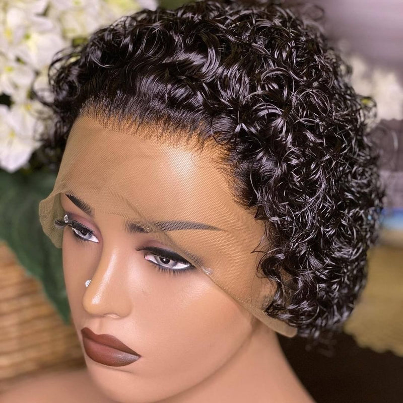 [Two Wigs $90] 4x4 Closure Bob Wig & 13x4 Curly Pixie Lace Front Wig