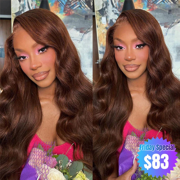 【Friday Special】4X4/13x4 Transparent Lace Wig 250% Human Hair Wig Brown