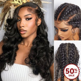 {50% Off} HD Skin Melt Whole Lace Cap Full Lace Body Wave Human Hair Lace Wig