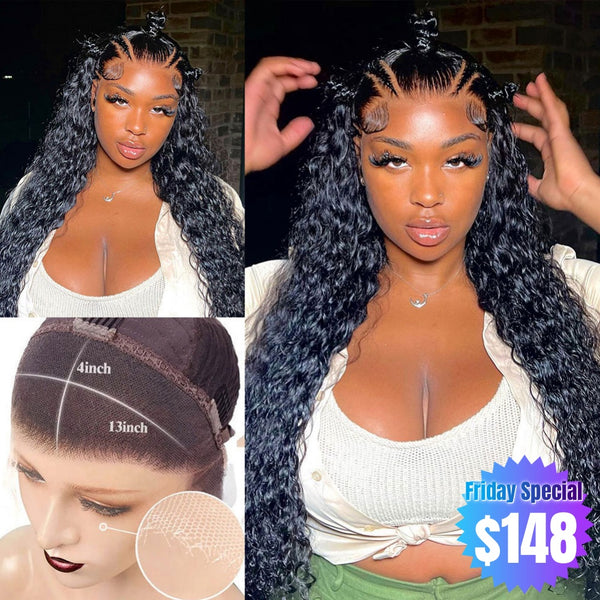 【Friday Special】HD Lace 13x4 Skin Melt Lace 30" Full Frontal Water Wave Human Hair Wig