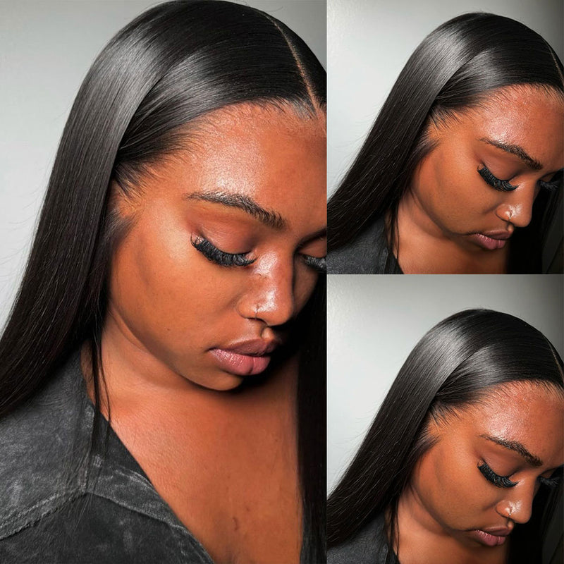 CLEARANCE #1 Jet Black 4X4/13x4 Transparent Lace Wig 250% Human Hair Wig