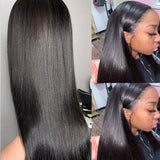 CLEARANCE #1 Jet Black 4X4/13x4 Transparent Lace Wig 250% Human Hair Wig