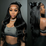 CLEARANCE #1 Jet Black 4X4/13x4 Transparent Lace Wig 250% Human Hair Wig