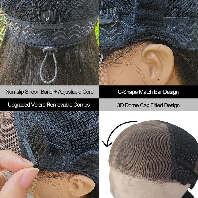 Upgraded Drawstring 9x6/13x6 Fitted Lace Closure Barrel Curls Wavy Gluelss Bob Wig