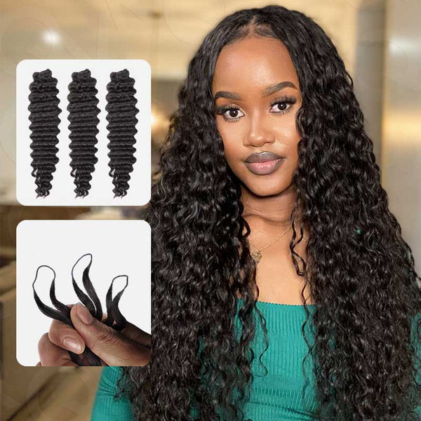 Soft Feather Crochet Braid Natural Black/Multi-Color Human Hair Extensions