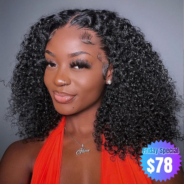 【Friday Special】13x4 Lace Front Straight Kinky Curly Bob Virgin Human Hair Wigs