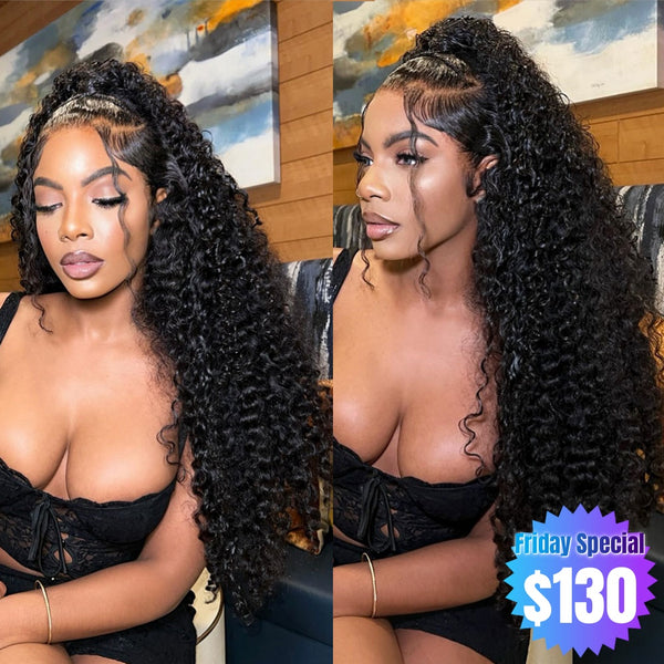 【Friday Special】200% Density Burmese Curls 13x4 HD Lace Front Top Grade Human Hair Wigs