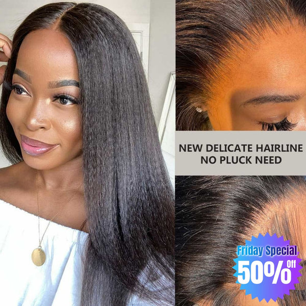 【Friday Special 50% Off】Boutique Skin Melt Lace + Delicate Hairline Frontal Wig YAKI Straight