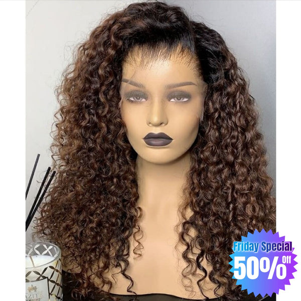 【Friday Special 50% Off】Ombre Brown Colored 13X6 Skin Melt Lace + Delicate Hairline Frontal Wig