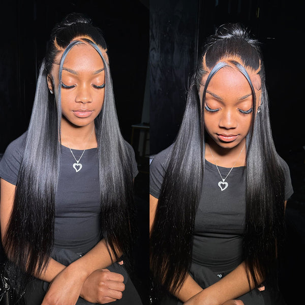 13x4 3D FULL FRONTAL Skin Melt Lace Preplucked Human Hair Lace Front Wig | Straight