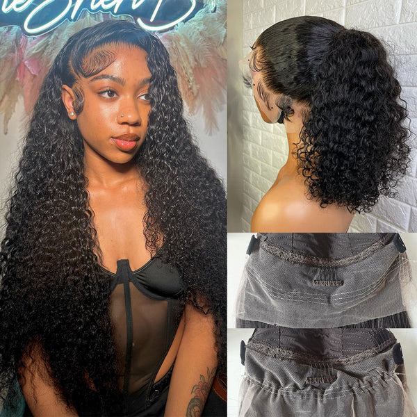 Flash Sale 360 Lace Invisible Strap 250% Human Hair Lace Wig Curly