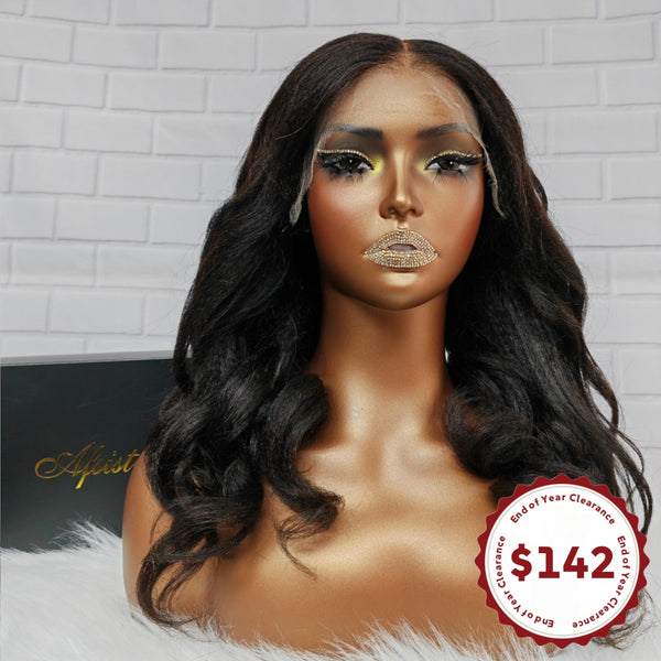 Upgraded Drawstring 9x6 Fitted Pre-Cut Lace Closure Yaki Wavy Wig