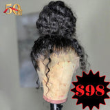 {50% Off} 360 Preplucked Virgin Human Hair Curly Lace Wig