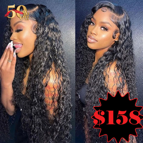 {50% Off}  13X6 HD Skin Melt Lace Delicate Hairline Human Hair Lace Front Wig | Water Wave