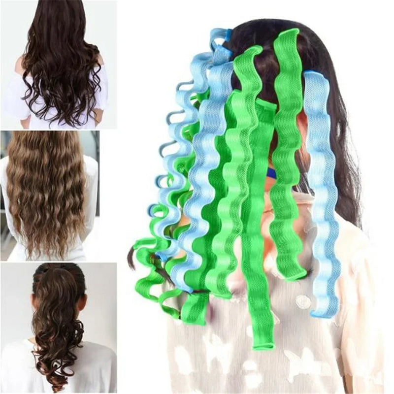 12Pcs Set Magic Hair Curler Heatless Crimps Curling Tool