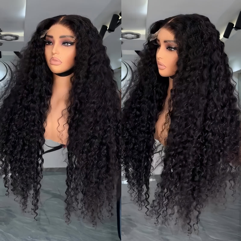 5x5 Closure Wigs Deep Wave Skin Melt Swiss Lace Wig