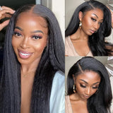 [NEW BORN EDGE + KNOT-FREE] 13x6 Skin Melt HD Lace Human Hair Frontal Wig Highlight Yaki