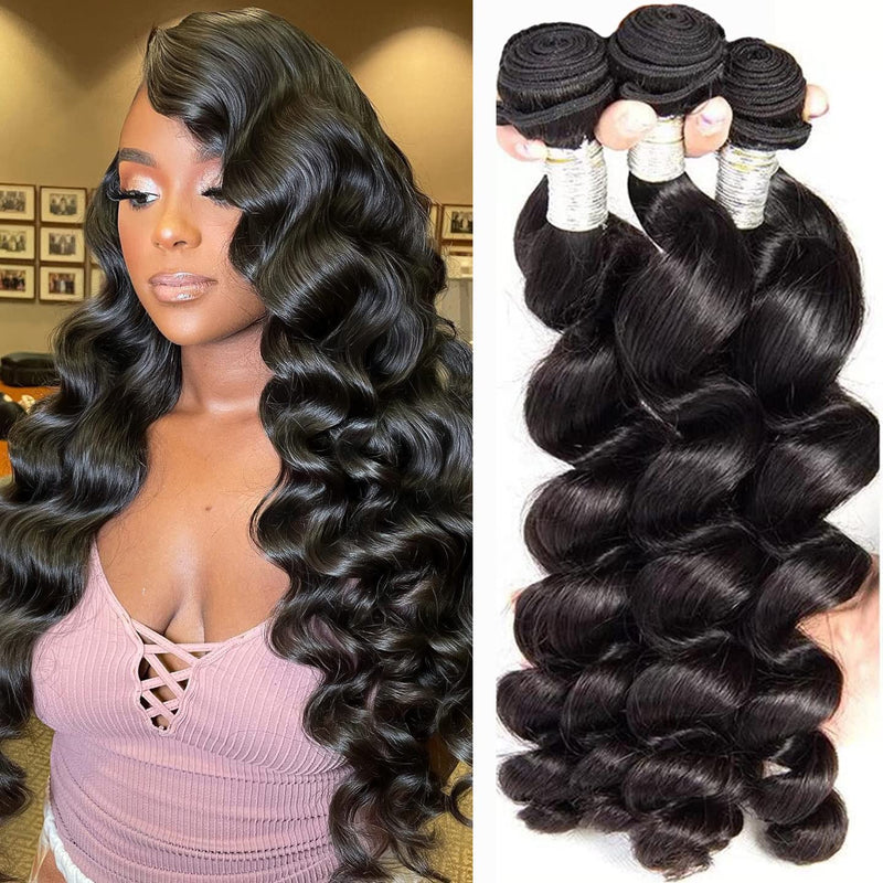 High Quality Human Hair Bundles Weave Hair Extension Loose Wave