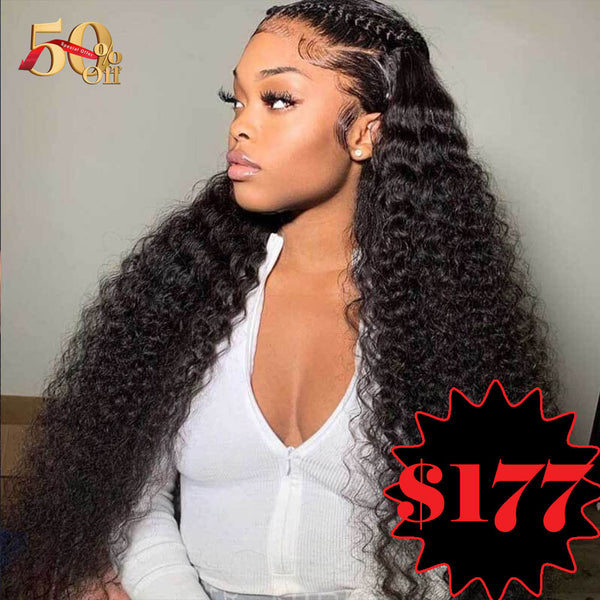 {50% Off}  13X6 HD Skin Melt Lace Delicate Hairline Human Hair Lace Front Wig | Deep Wave