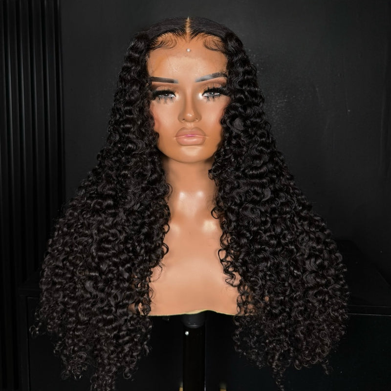 Whole Lace Cap Transparent Lace Preplucked Human Hair Full Lace Wig | Deep Curly