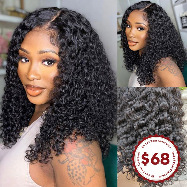 Burmese Curls Bob Wig Preplucked Human Hair Curly Lace Wigs