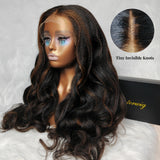 Upgraded Drawstring 9x6 Fitted Pre-Cut Lace Closure Highlight Yaki Wavy Wig