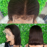 Ciani | 13x4 Full Frontal Human Hair Light Yaki BOB Lace  Wig | Fluffy Edge