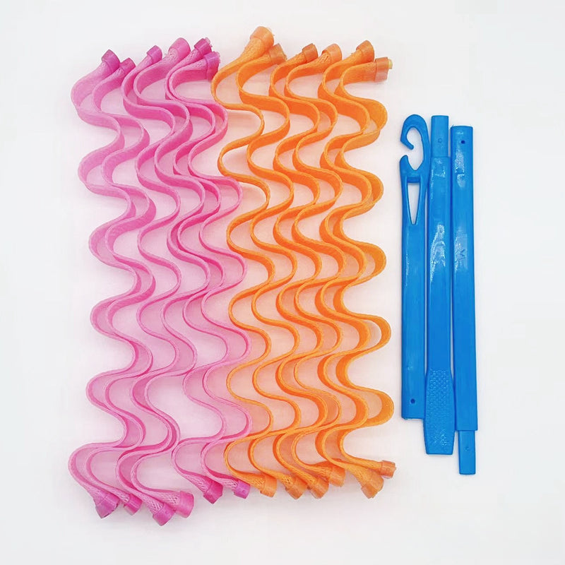 12Pcs Set Magic Hair Curler Heatless Crimps Curling Tool