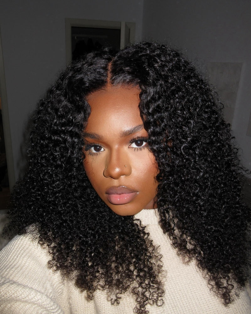 Viona | 5x5 Closure Preplucked Virgin Human Hair Lace Wig | Kinky Curly