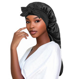 Women's Fashion Bonnet Wide Edge Elastic Long Strap Sleep Long Hair Hat