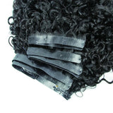 Ultra Thin Burmese Curls Seamless PU Clip In Hair Extension Virgin Human Wefts Set