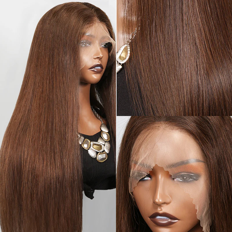 Skin Melt Full Lace | 360 Lace Brown Invisible Adjustable Strap Human Hair Frontal Wig
