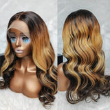 {50% Off} Ombre Highlight 360 Lace Honey Blonde 180% Body Wave Human Hiar Wig