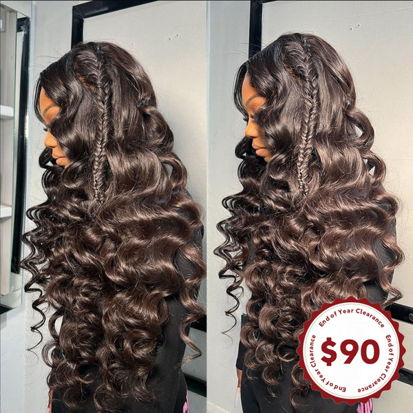 13x6 / 13x4 Full Frontal Loose Deep Wave Preplucked Human Hair Lace Front Wig