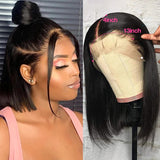 Clearance 13x4 Full Frontal Straight Bob Human Hair Lace Front Wig