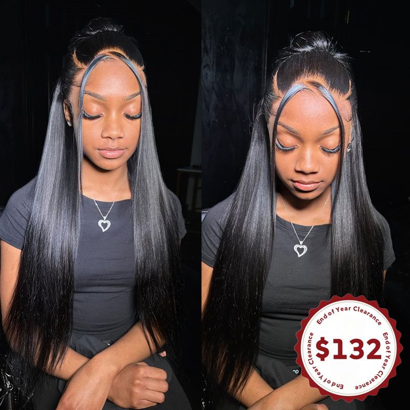 13x4 3D FULL FRONTAL Skin Melt Lace Preplucked Human Hair Lace Front Wig | Straight