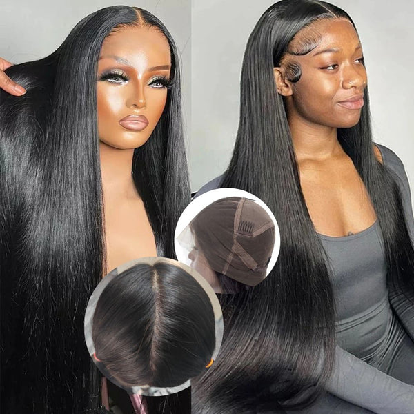 [$120 OFF] Skin Melt Full Lace Silk Straight Wig Invisible Swiss Lace Wigs