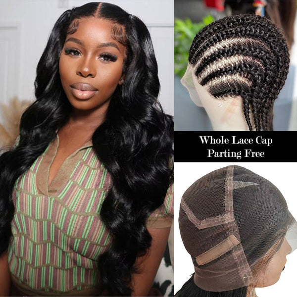 Whole Lace Cap Transparent Lace Preplucked Human Hair Full Lace Wig | Body Wave