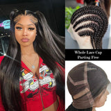 Whole Lace Cap Transparent Lace Preplucked Human Hair Full Lace Wig | Straight