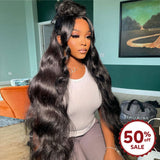 {50% Off} 13x4 Lace Front Body Wave Wig Virgin Human Hair Frontal Wigs