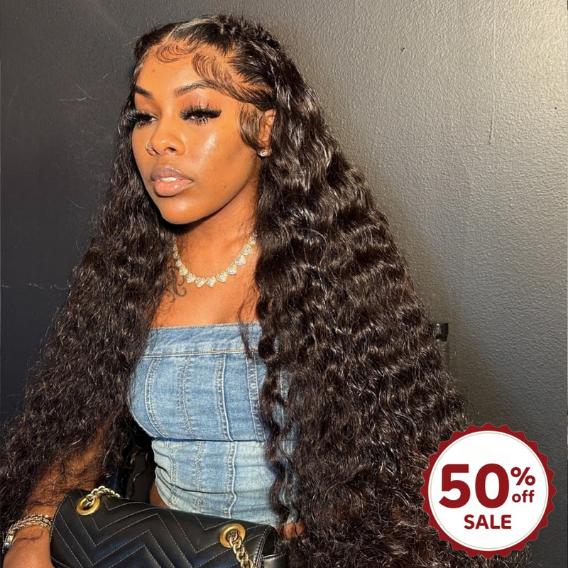 {50% Off} 13x4 Lace Front Loose Wave Wig Virgin Human Hair Frontal Wigs