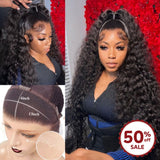 {50% Off} HD Lace 13x4 Skin Melt Lace 30" Full Frontal Loose Wave Human Hair Wig