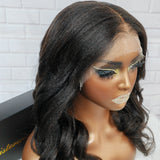 Upgraded Drawstring 9x6 Fitted Pre-Cut Lace Closure Yaki Wavy Wig